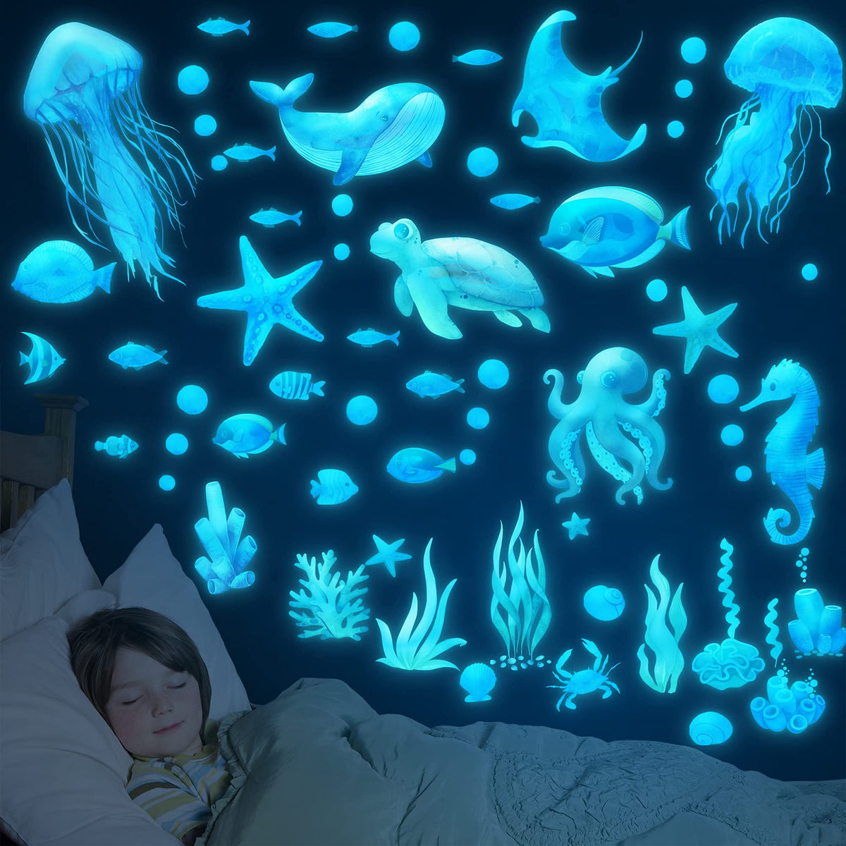 Sinekong Ocean Fish wall decal tropical fish set for playful murals.