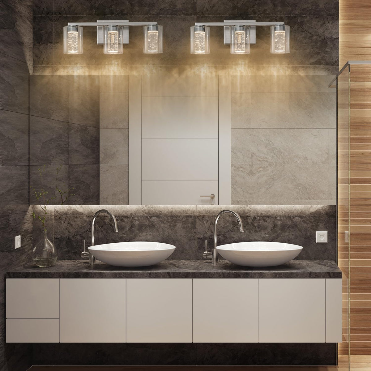 SineRise dimmable vanity light compatible with standard dimmers