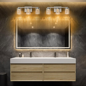 SineRise bathroom vanity light packaging and setup overview