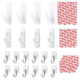 Sinfuo 20 hooks variety pack on wall for versatile organization in any room