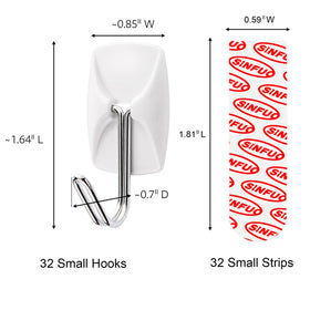 Sinfuo damage-free adhesive strips allow easy removal without wall damage.
