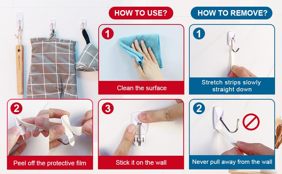 Sinfuo kitchen utensil hooks keep tools within reach.