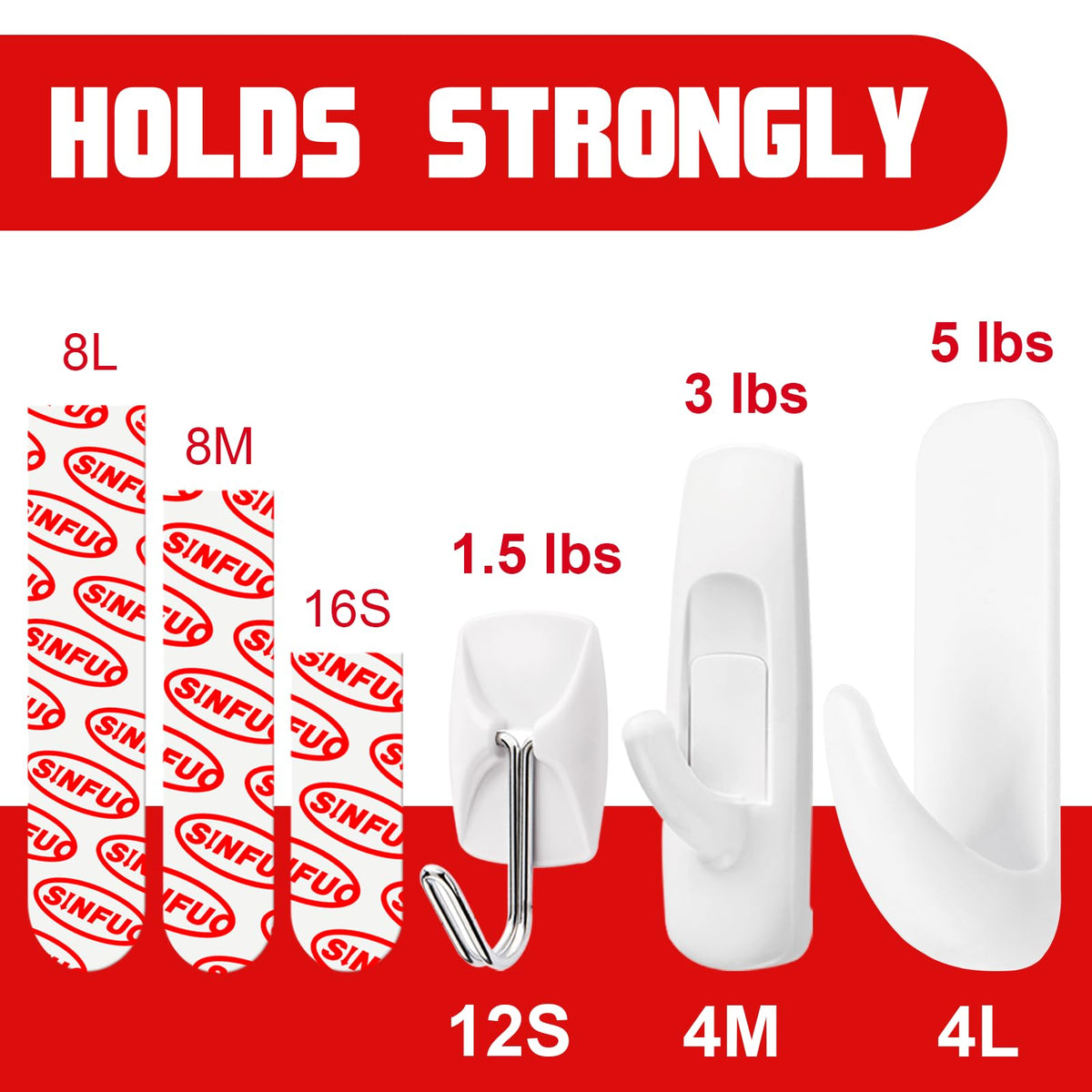 Sinfuo multipurpose hanging hooks for coats, towels, keys, and more