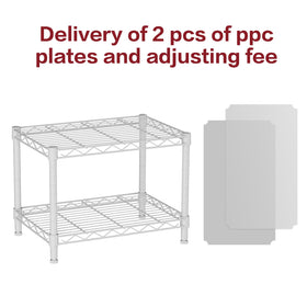 SINGAYE 2 small wire shelves adjustable-height feature enables flexible storage layouts.