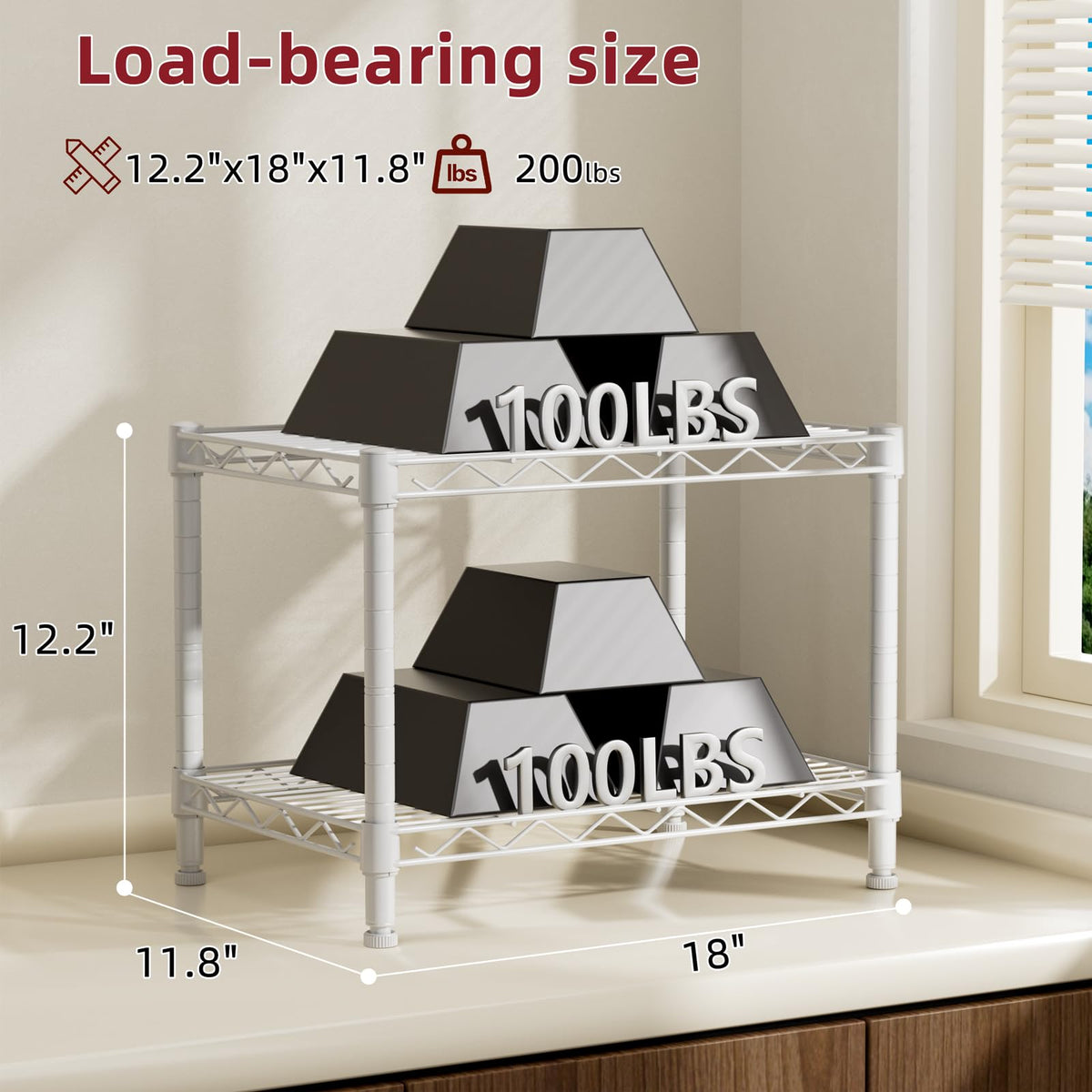SINGAYE 2 small wire shelves kitchen-bathroom use demonstrates versatile storage.