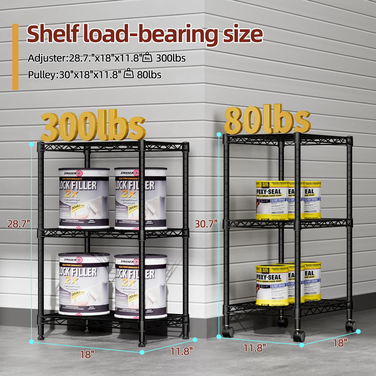 SINGAYE 3 small wire shelves adjustable height close-up for customizable storage