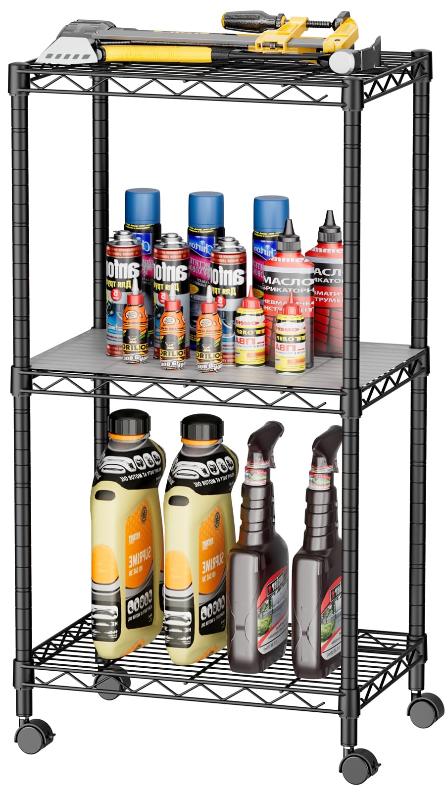 SINGAYE 3 small wire shelves kitchen with rustproof mesh for durable storage