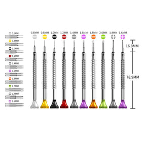 Singcci watch screwdriver set, Phillips sizes, ideal for eyeglasses and small electronics.