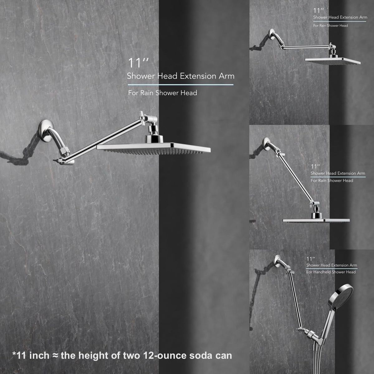 Singing Rain 304 stainless steel chrome finish resists corrosion for long-lasting shine