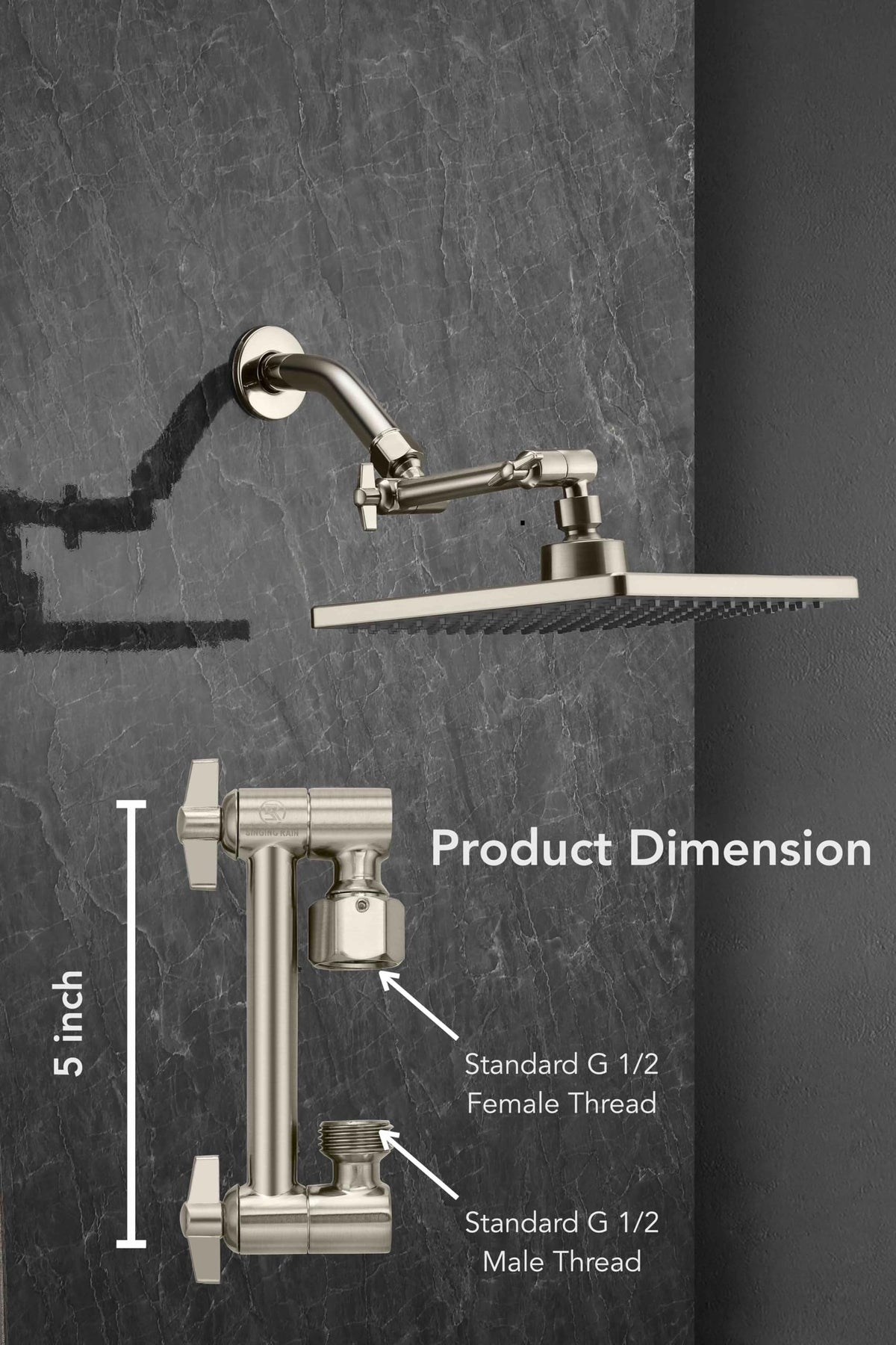 Brushed nickel finish adds modern style while resisting water spots.
