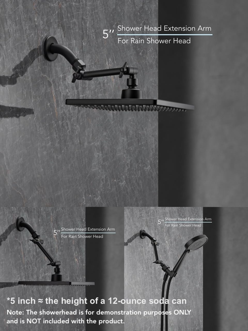 Singing Rain locking arm with hex key secures position during adjustments.