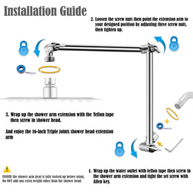 Singing Rain chrome extension arm with easy online installation guide.