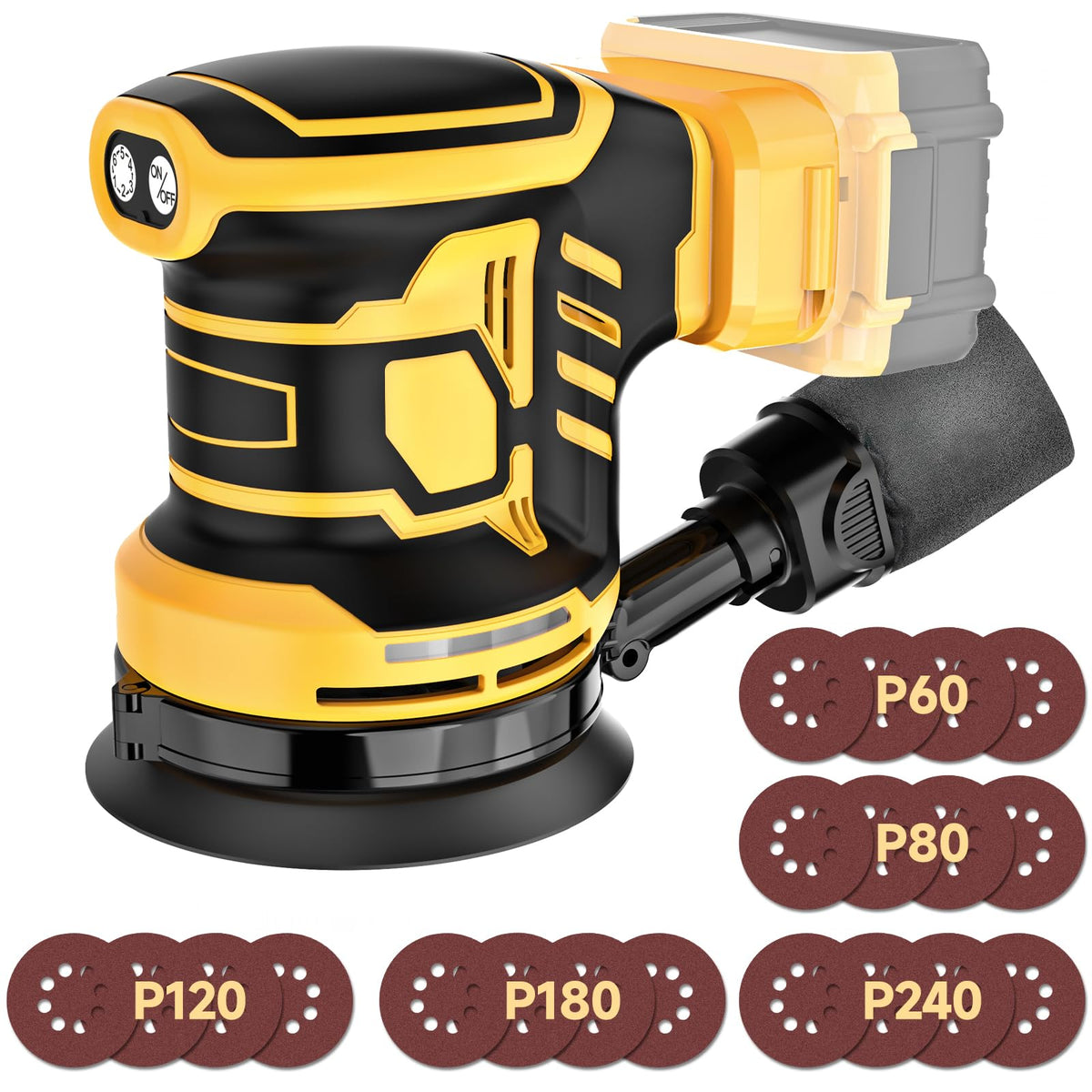 SINGTIP 5-Inch orbital sander cordless design enables smooth finishes.