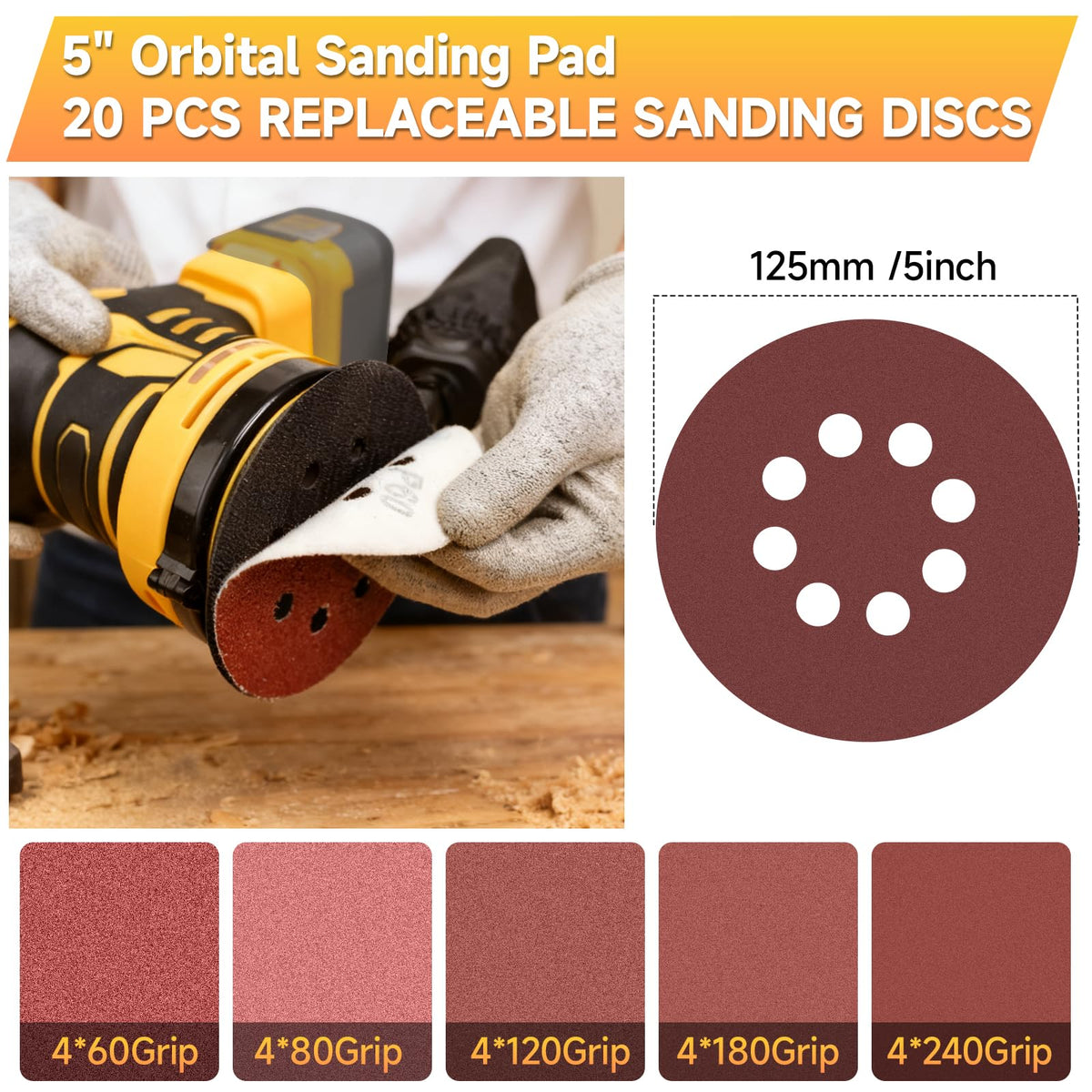 SINGTIP includes twenty sanding sheets from P60 to P240 for quick start.