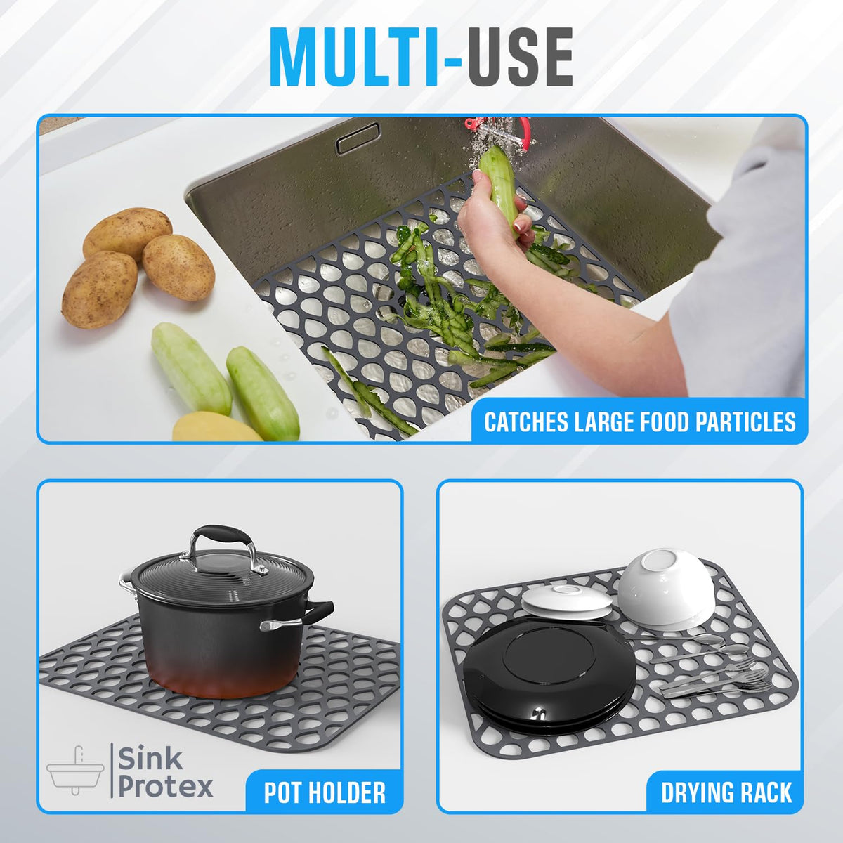 Sink Protex 13.4 x 11.4 inch size covers large sinks for full protection.