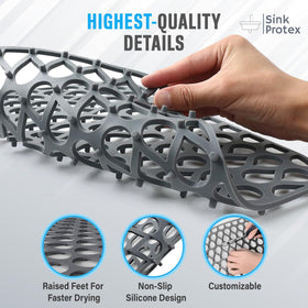 Sink Protex versatile fit works with racks, disposals, and drip trays.