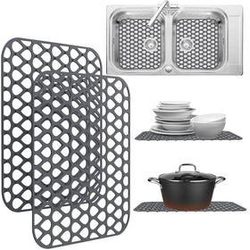 Sink Protex silicone sink protectors 2-pack shielding porcelain and stainless sinks.