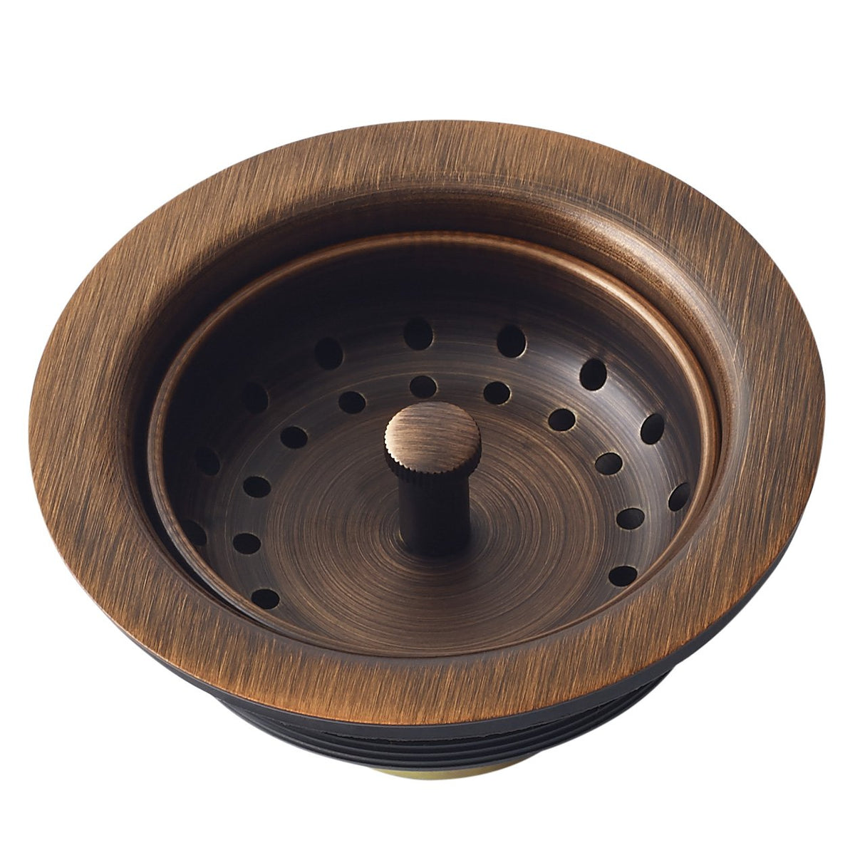Sinkology TB35-01 Antique Copper basket strainer for durable kitchen drainage