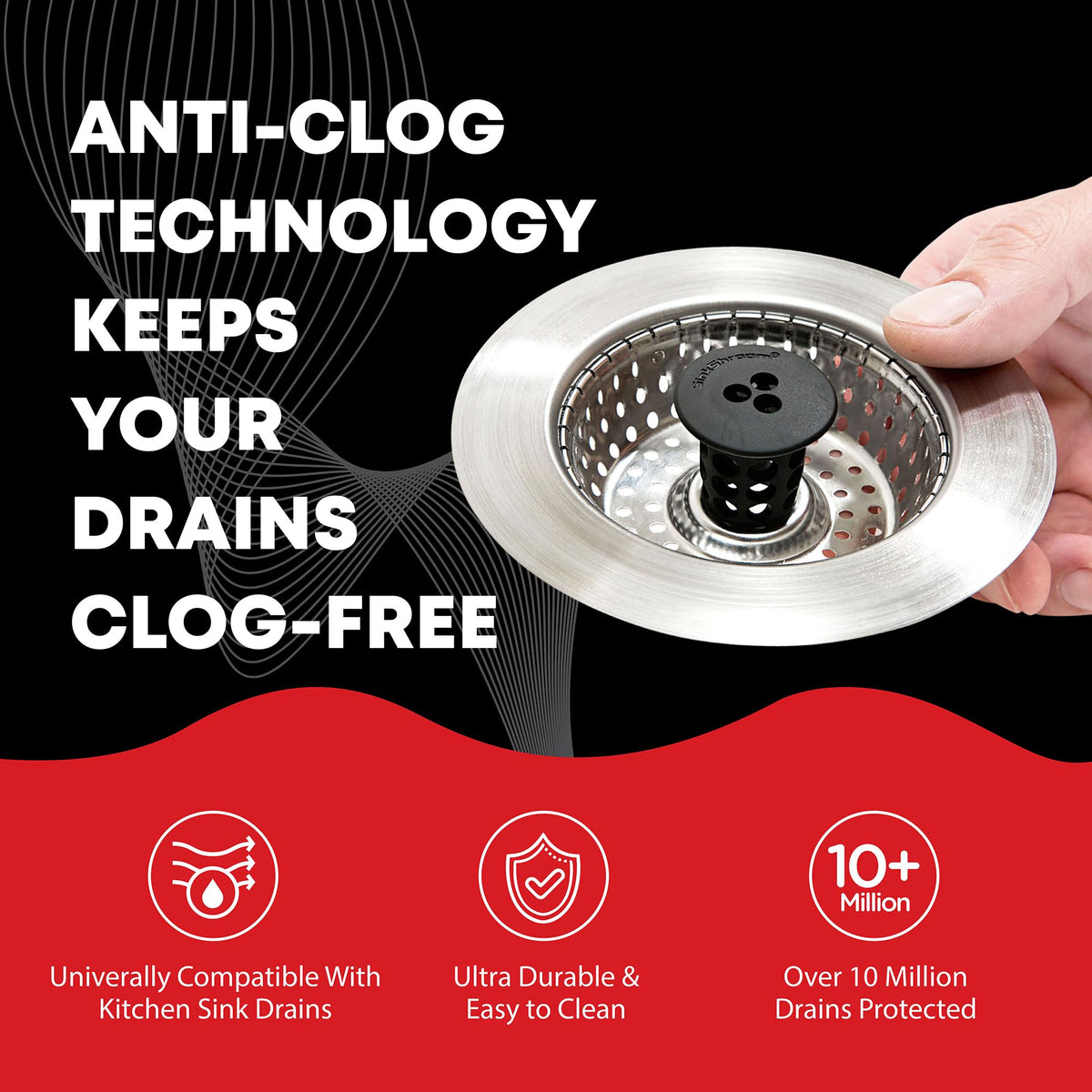 SinkShroom 2-pack packaged shot conveys value and compatibility