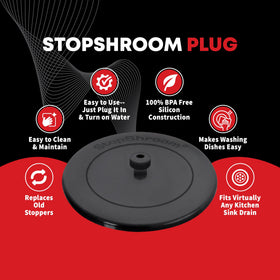 SinkShroom durable stainless steel matte black finish blends with modern kitchens.