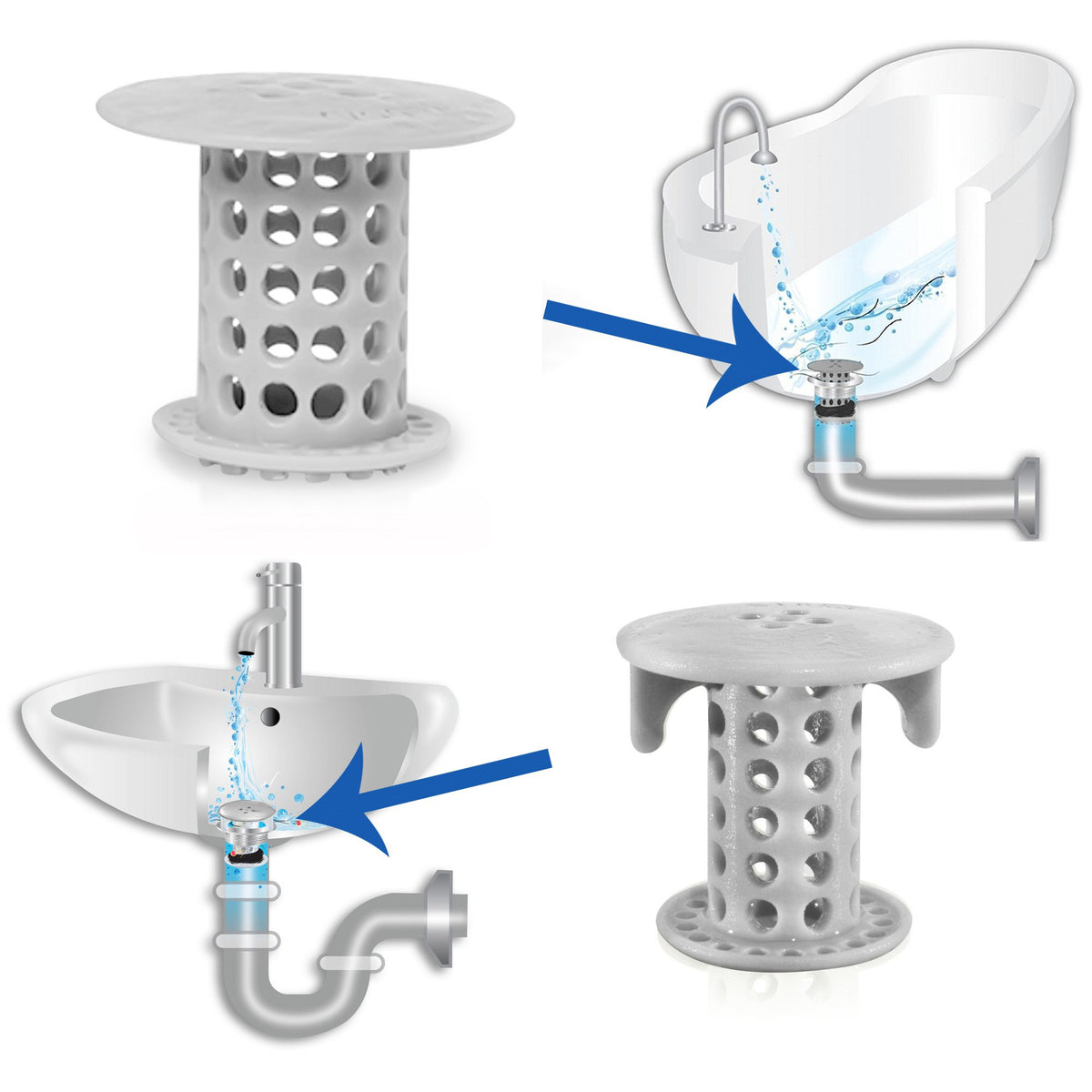 SinkShroom sink drain inside showing hair capture