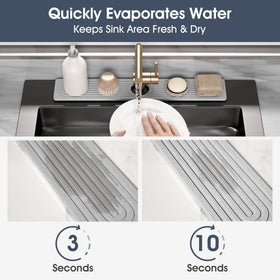 SINKXKOO diatomite sink tray absorbs spills rapidly, keeping countertops clean.