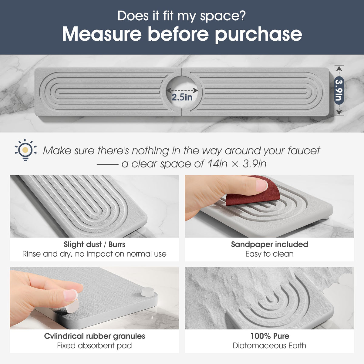 SINKXKOO sponge and dish drying pad speeds air drying after washing.
