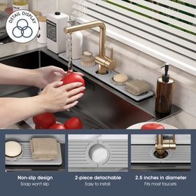 SINKXKOO fast-drying tray absorbs moisture to prevent puddles.