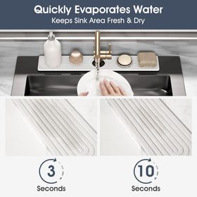 SINKXKOO faucet splash guard sink mat preventing water drips around the faucet.