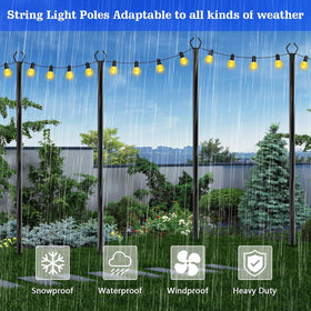 SINLEY poles create cozy patio lighting for parties and outdoor gatherings.