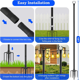 SINLEY sturdy, weatherproof poles withstand rain and sun for long-lasting use.