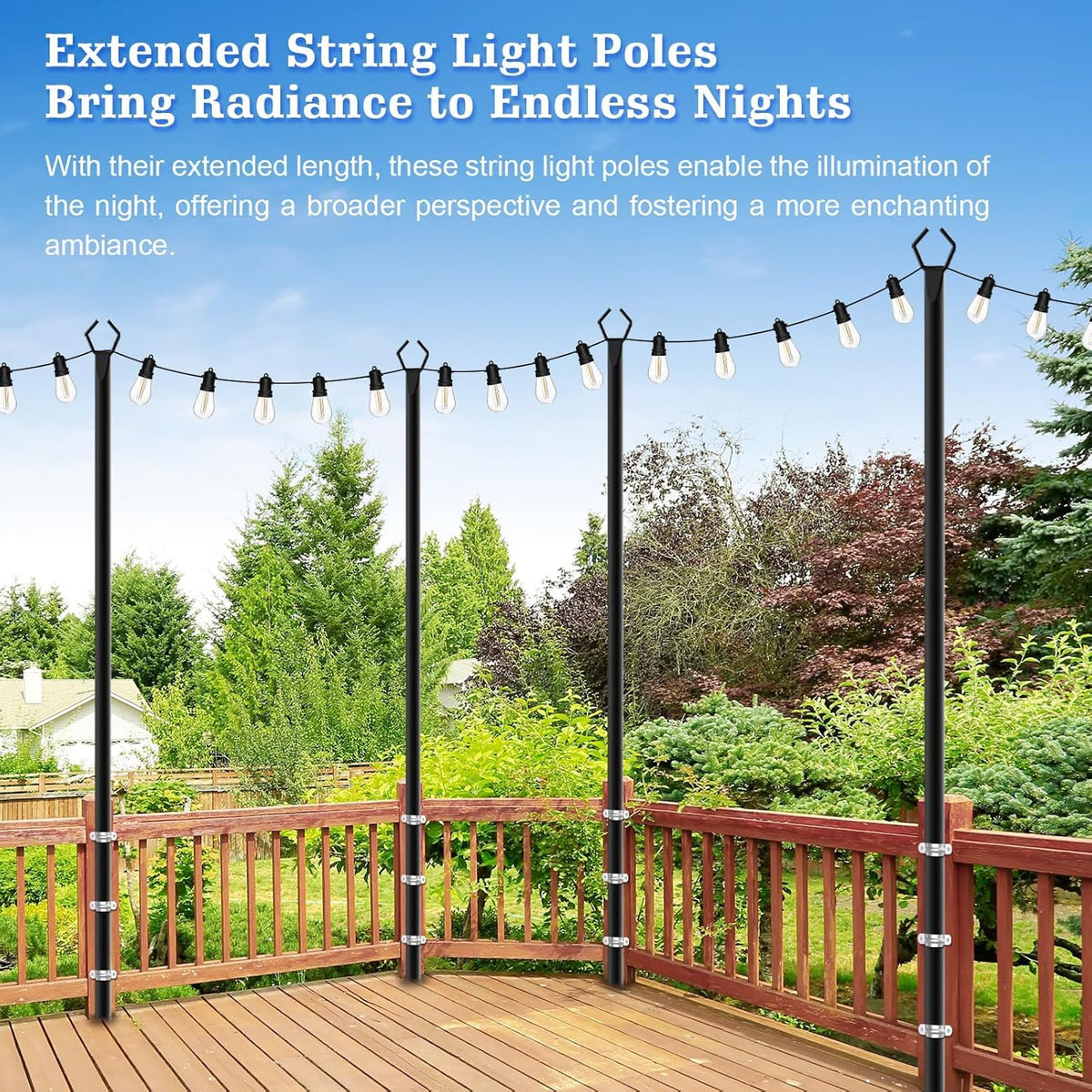 SINLEY poles elevate yard and garden decor with reliable stability.