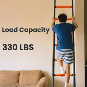 SINMEIRUN compact ladder folded to 40 inches for easy storage