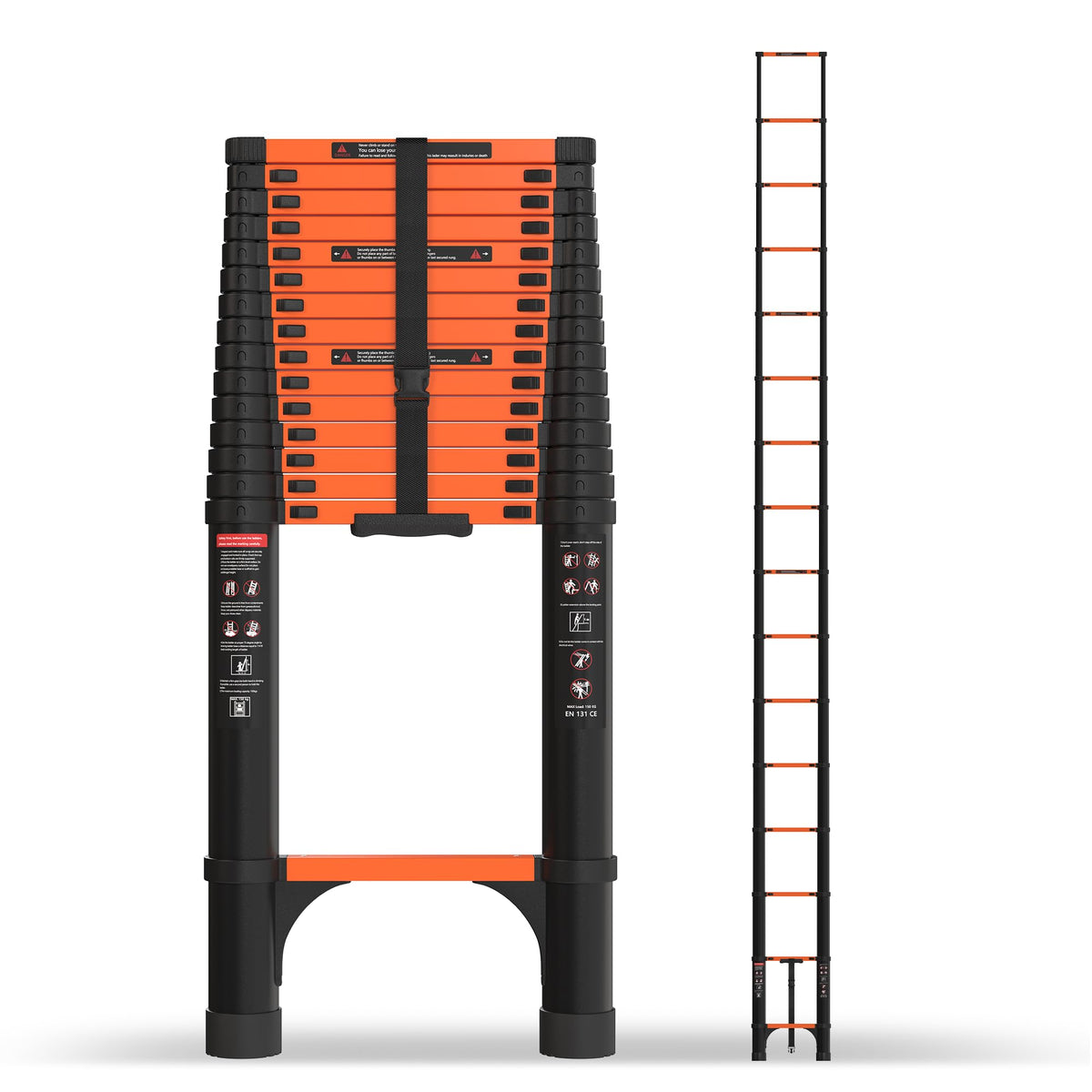 SINMEIRUN telescoping ladder extended to full reach for high tasks