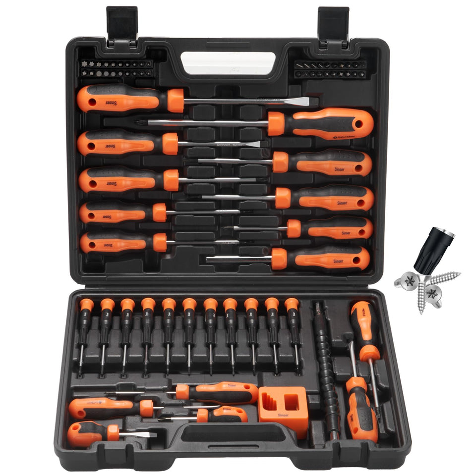 Sinoer 70-piece magnetic screwdriver set in case for versatile repairs and quick access