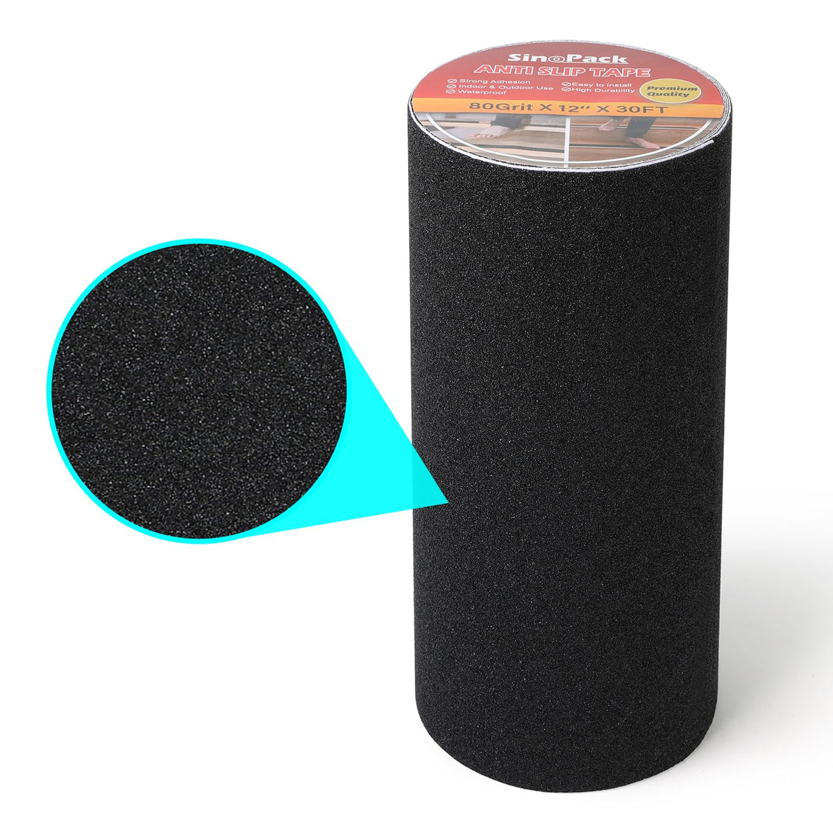SinoPack anti-slip tape on stairs improves footing in wet conditions