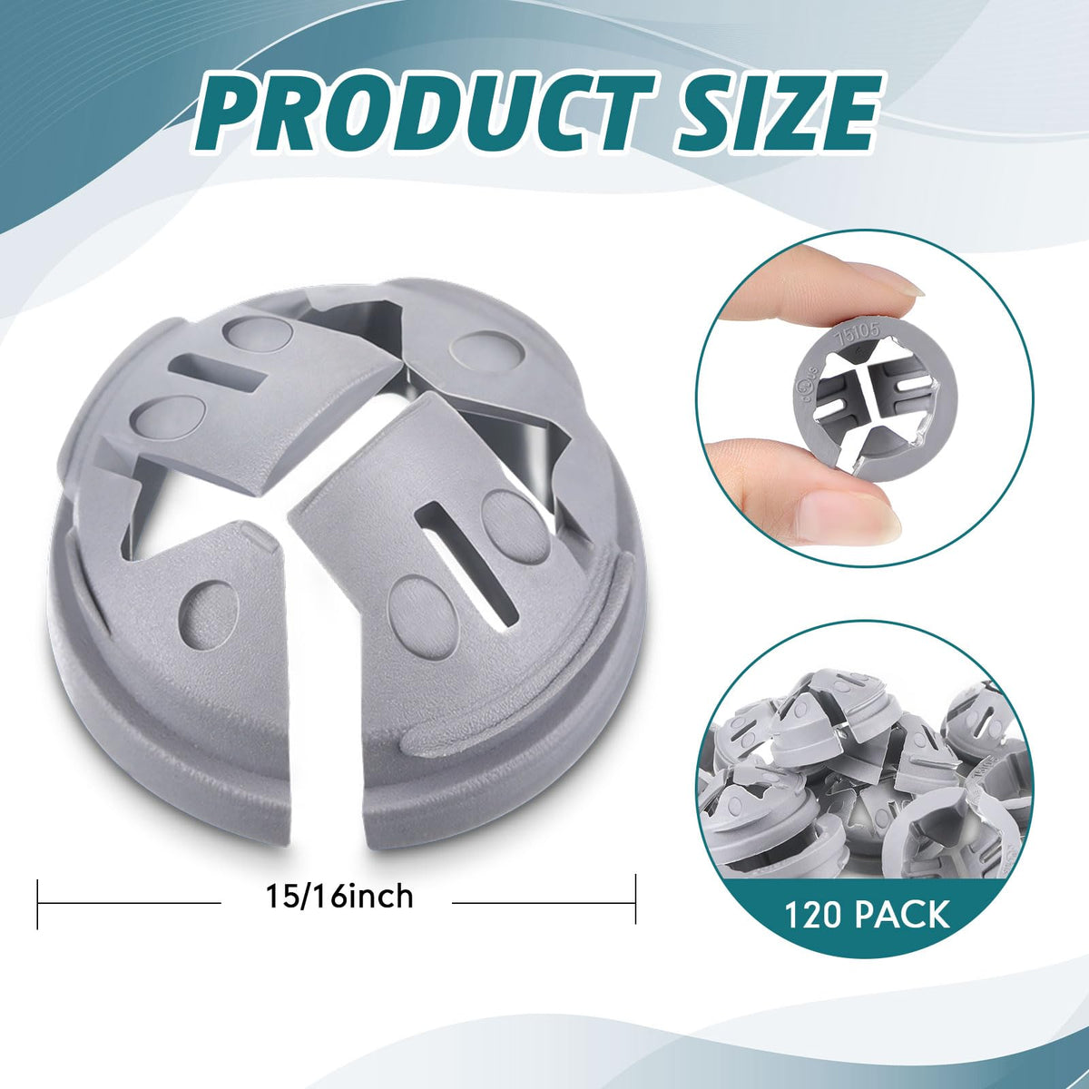 Sintuff push-in connector in gray for 1/2 inch hole enables fast, tool-free wire insertion.