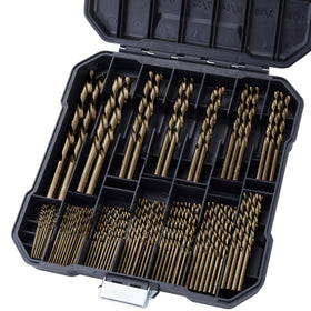 Sinyeenglon cobalt drill bits 1/16 inch set for precise, hardened metal drilling with fast cutting.