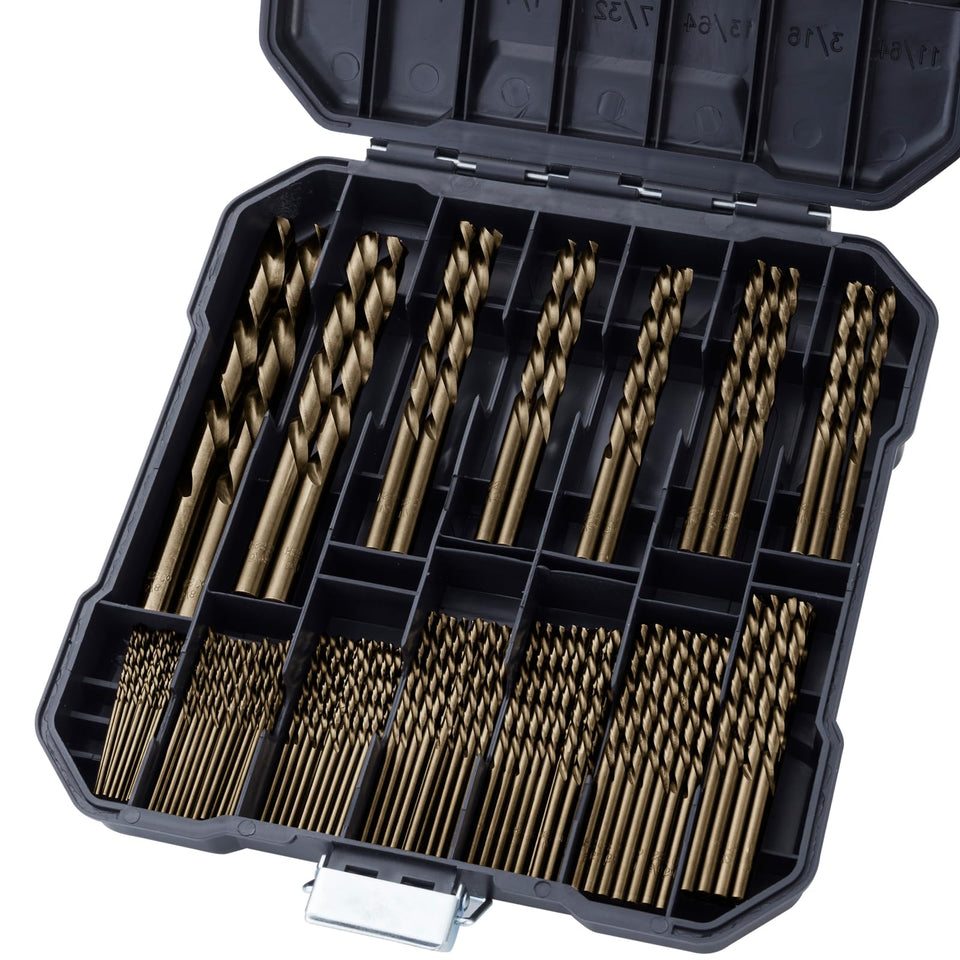 Sinyeenglon cobalt drill bits 1/16 inch set for precise, hardened metal drilling with fast cutting.