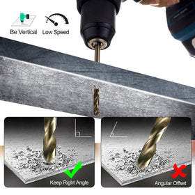 Sinyeenglon cobalt drill bits 3/16 inch optimized for stainless steel and alloy metals.