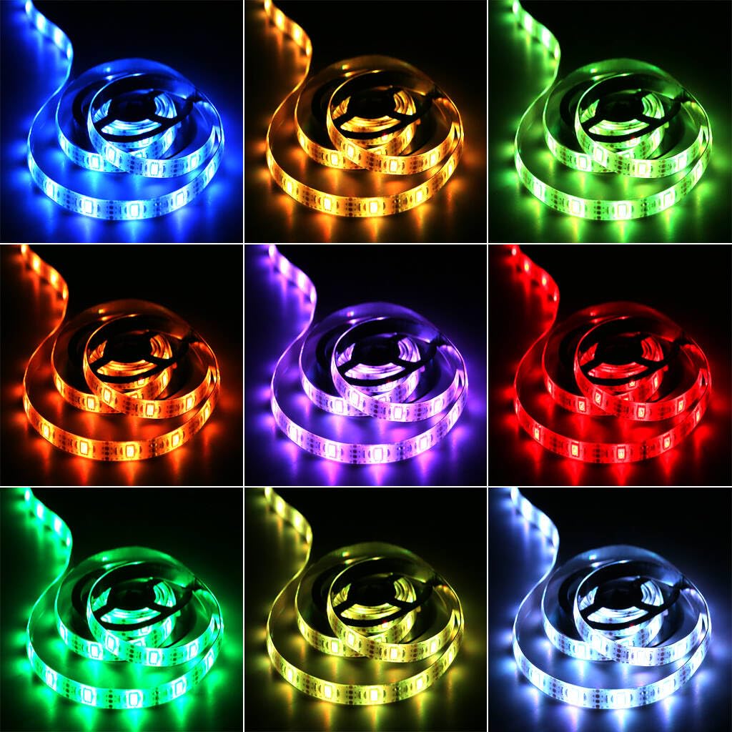 Sinzau LED strip 2m in-use with remote for quick scene adjustments.