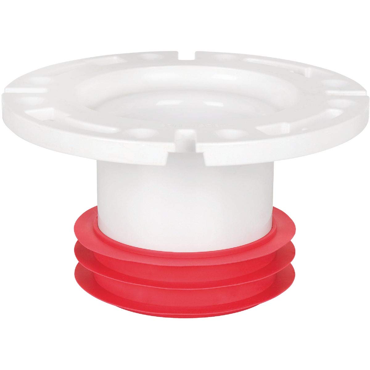 Sioux Chief DWV seal in cast-iron piping with PBS44AZ flange for leak-resistant joints.