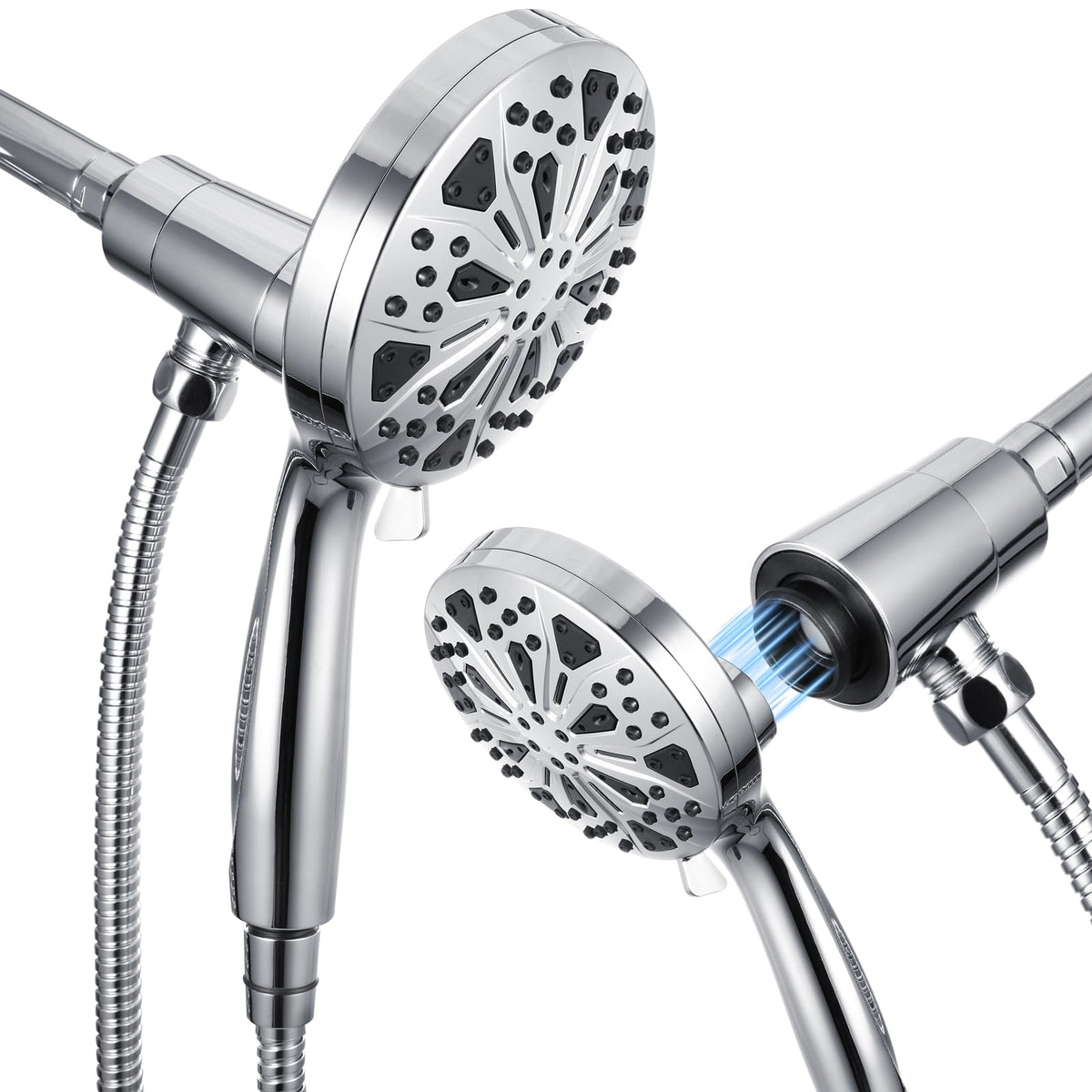 SIROWA handheld shower head with magnetic dock for easy one-handed use and secure hold