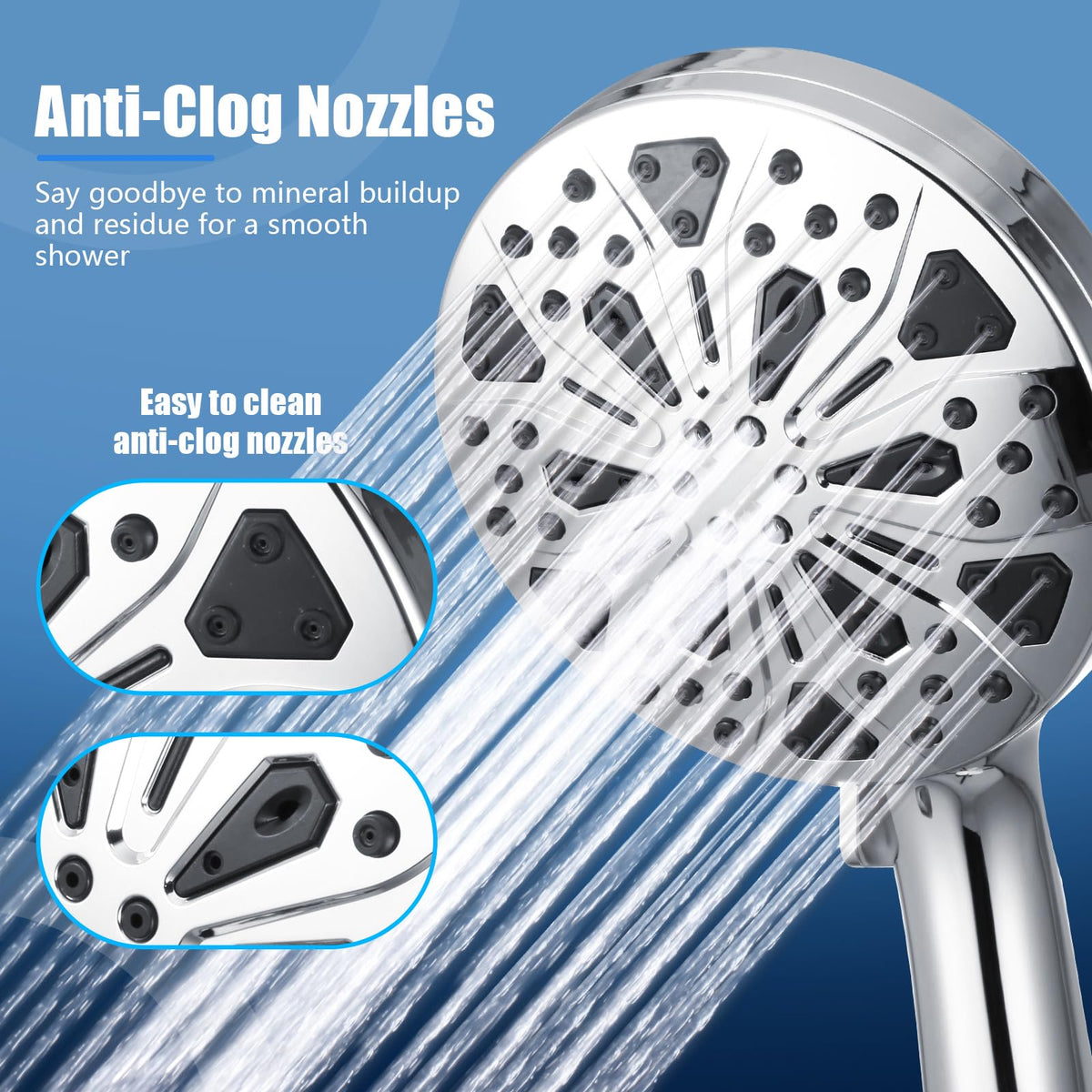 SIROWA tool-free installation and anti-clog nozzles prevent buildup