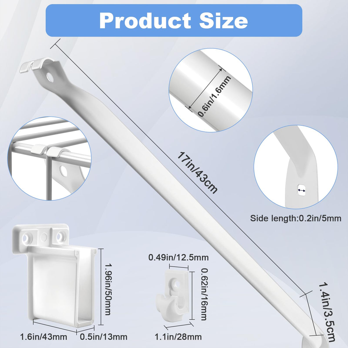 Sissinda end brackets for wire shelves stabilize shelf ends