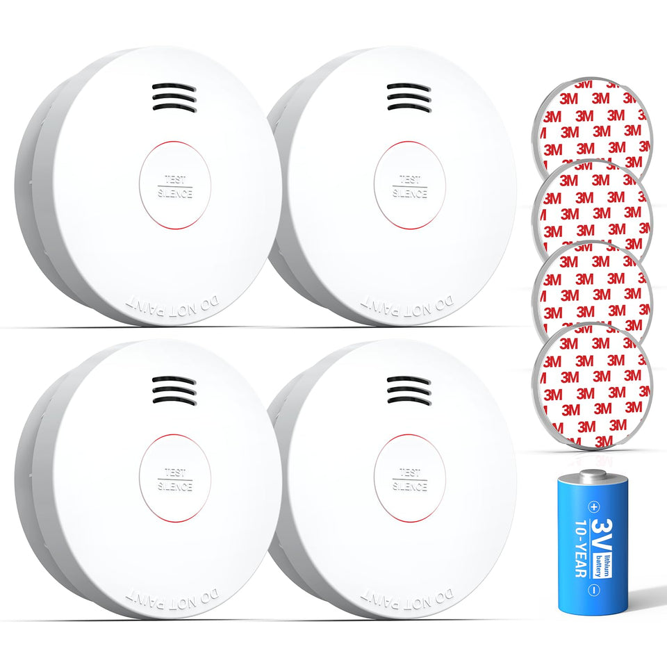 SITERWELL GS525A smoke detector front view with long-lasting 10-year battery for steady protection