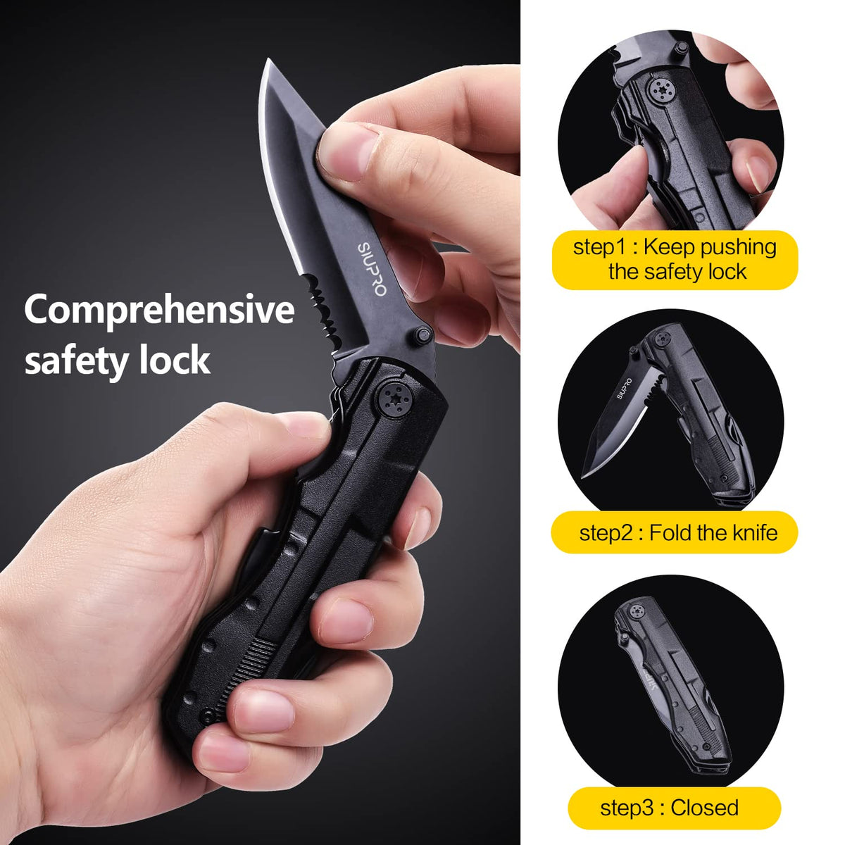 SIUPRO multitool with built-in can and bottle openers for meals on the go