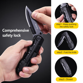 SIUPRO multitool with built-in can and bottle openers for meals on the go