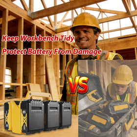 Sivsis abs-heavy-duty-battery-organizer-jobsite resists bumps and protects batteries from dirt.