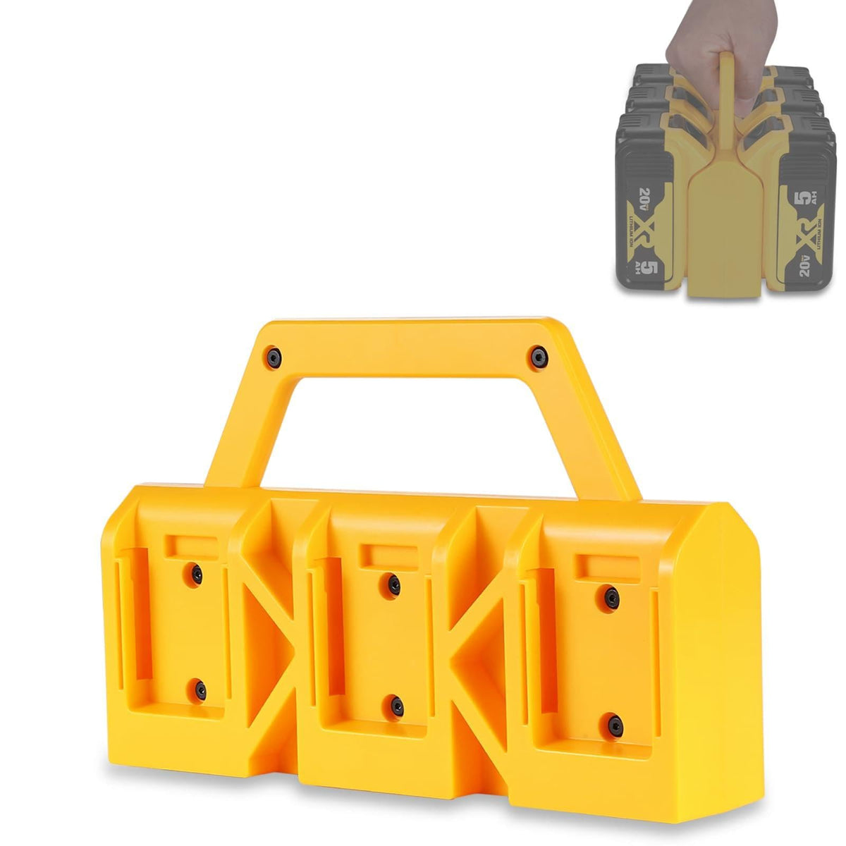 Sivsis dewalt-battery-holder-6-slots-wall-mount keeps six batteries neatly organized.